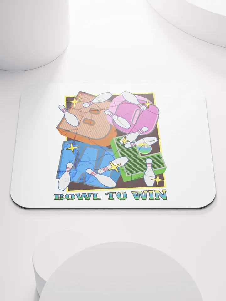 Bowl To Win Block Letter Retro Mouse Pad product image (1)