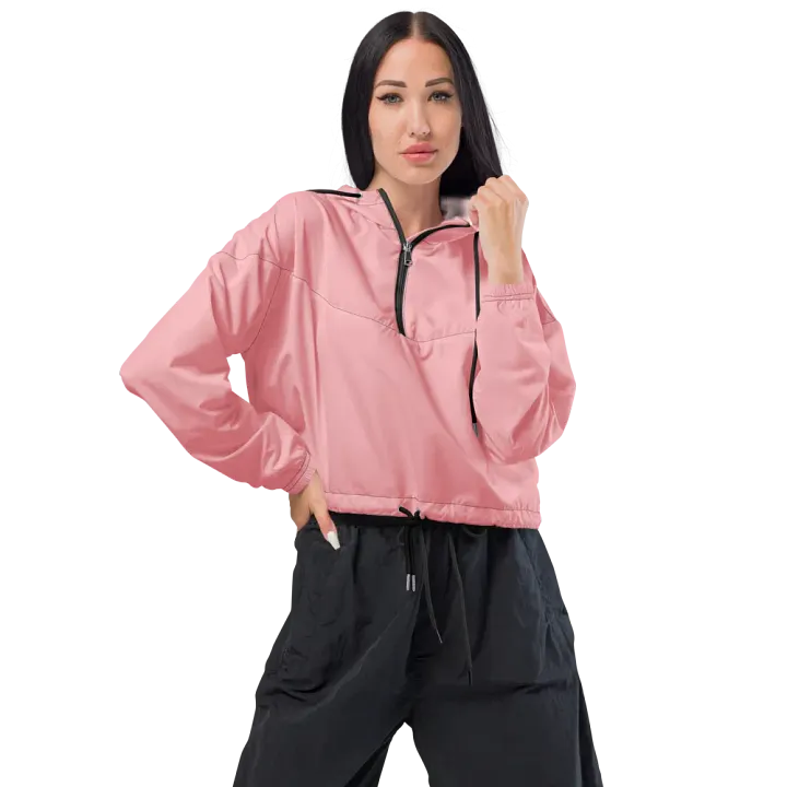 Women's Cropped Pink Windbreaker product image (2)