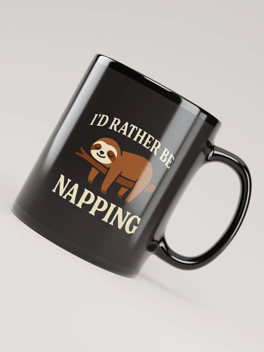 I’d Rather Be Napping Black Glossy Mug product image (8)