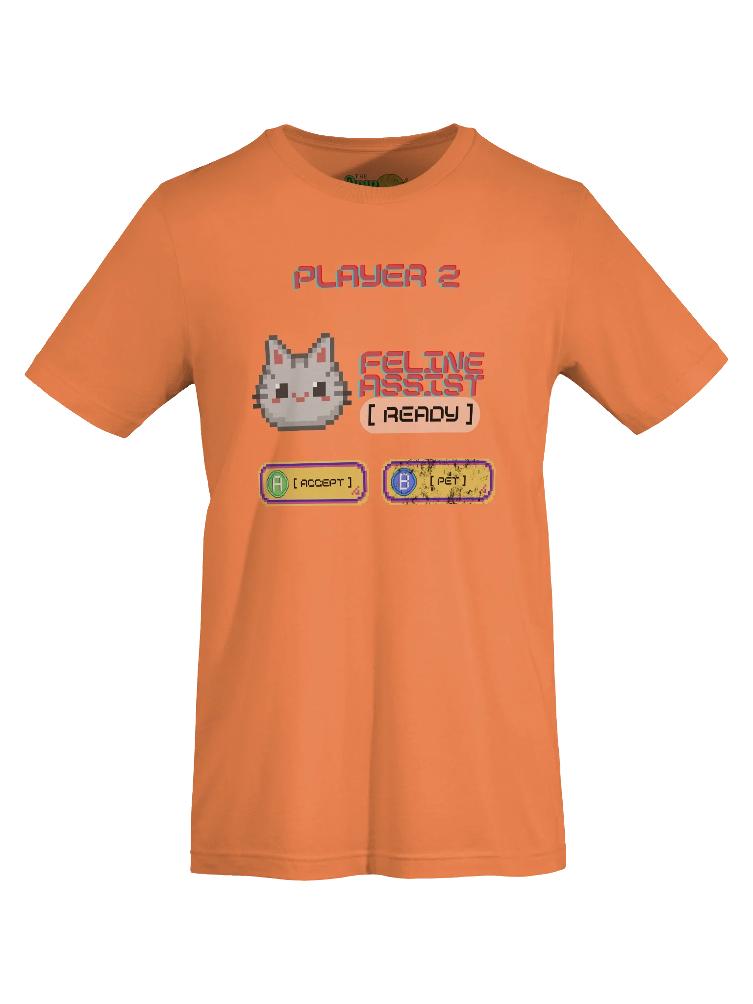Player 2: Feline Co-Op Gamer Tee – Cat Lover Casual Crewneck T-Shirt product image (3)