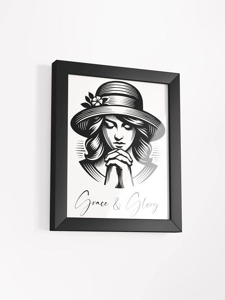 Vintage Elegance – Silhouette Lady in Church Hat (Framed Poster) product image (23)