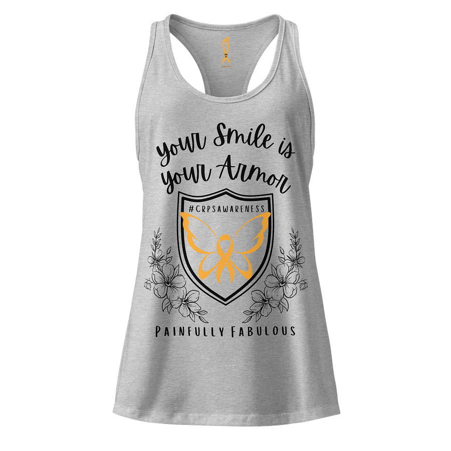 Your Smile is Your Armor CRPS Awareness (Black Print) Racerback tank top (Women's) product image (3)