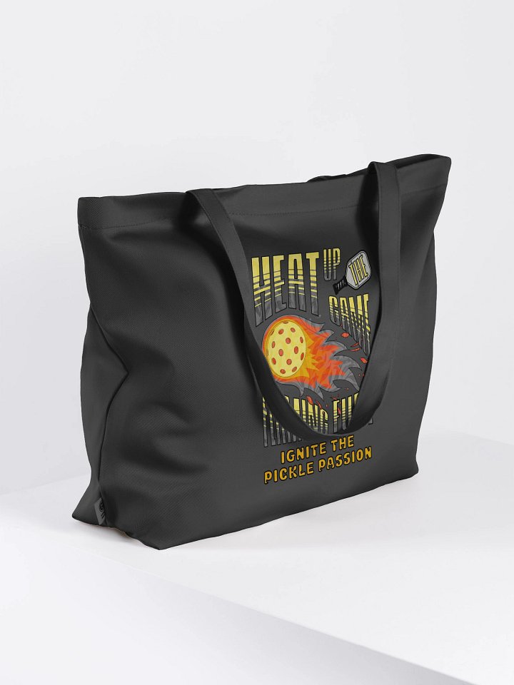 Heat Up The Game Flaming Fury Pickleball Organic Tote Bag product image (1)