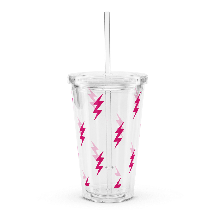 Pink Lightning Clear Plastic Tumbler product image (2)