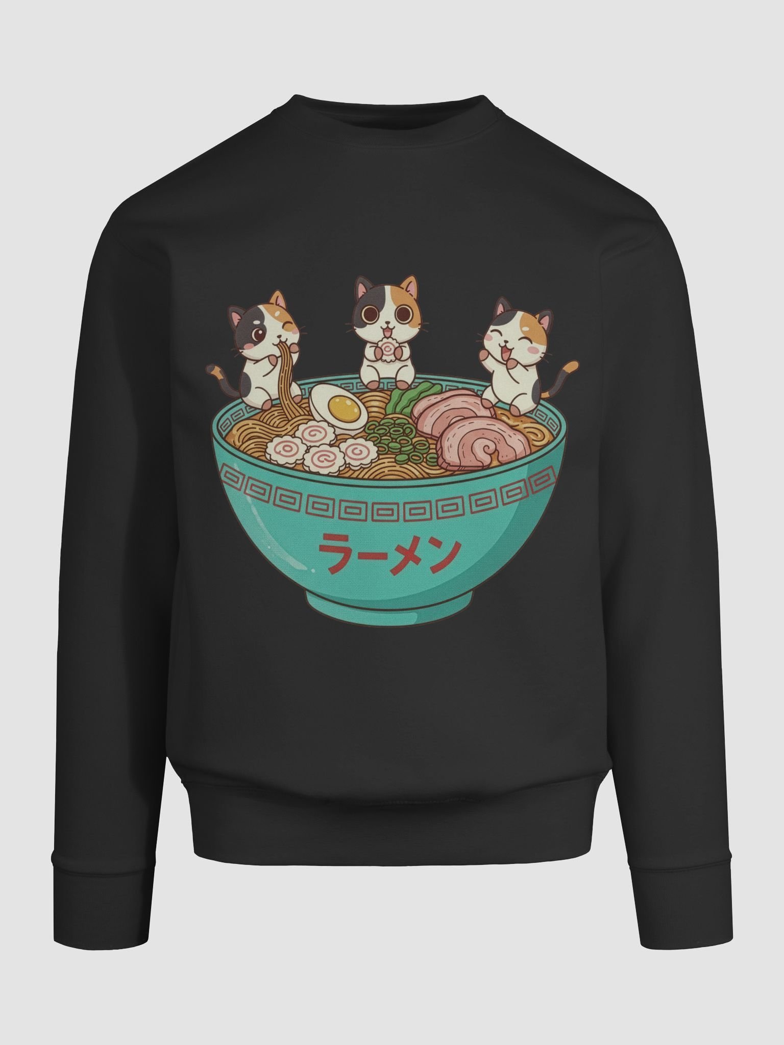 Calico Cat Ramen Trio Kawaii Japanese Style Sweatshirt product image (8)