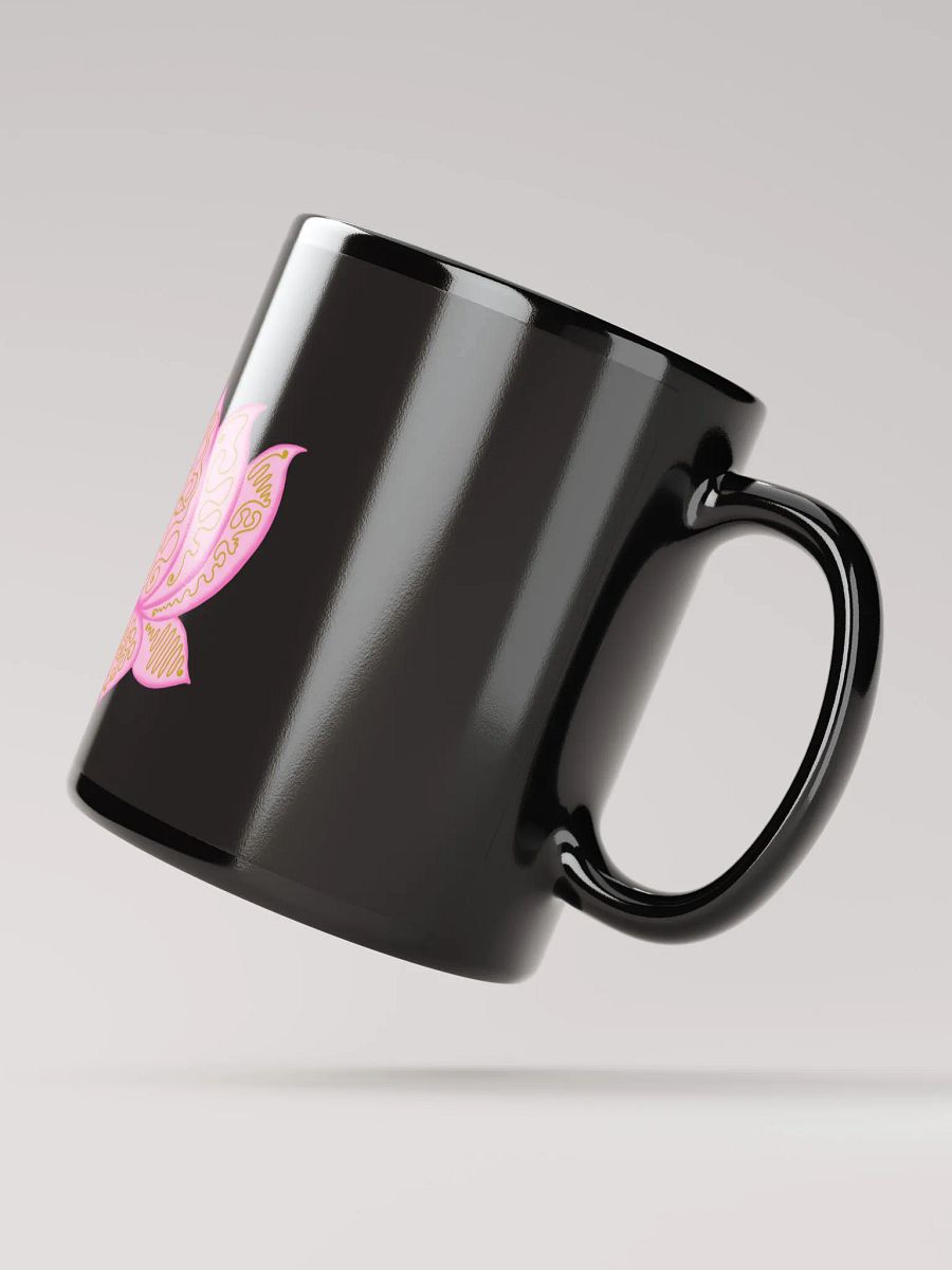 Lotus Elegance Black Glossy Mug product image (3)