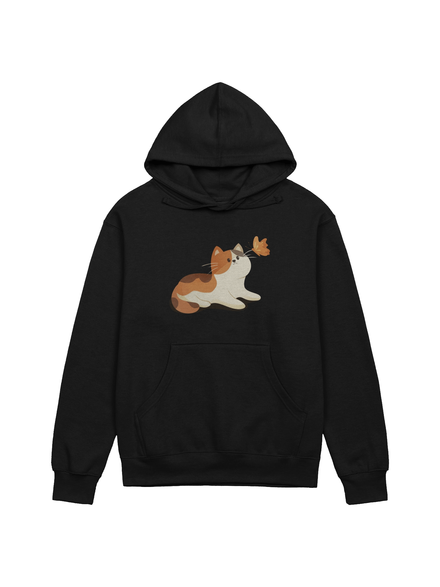 Playful Cat and Butterfly Hoodie product image (1)