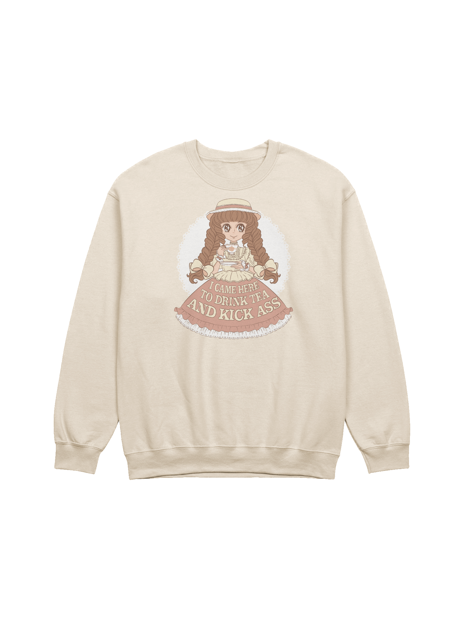 I Came Here to Drink Tea & Kick Ass (Country, Cream) sweatshirt product image (1)