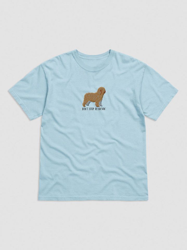 Don't Stop Retrievin' T-Shirt(Embroidered) of a Spanish Water Dog(Tan) product image (41)