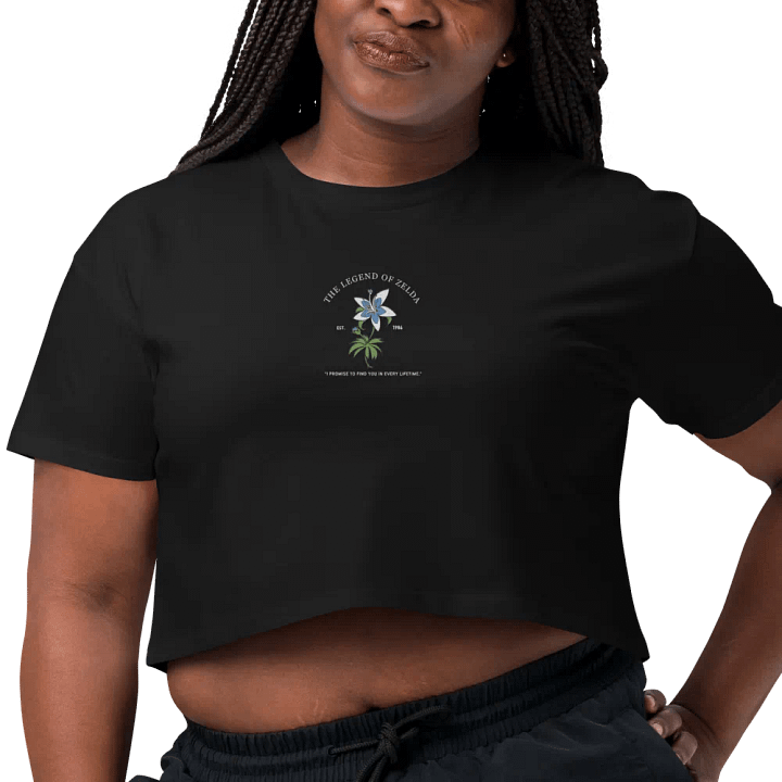 THE LEGEND OF ZELDA FLOWER | CROP TOP | EMBROIDERED | DARK VER product image (2)