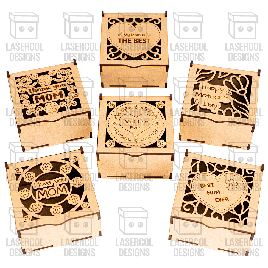 Mother's Day Gift Boxes (3 Sizes, 6 Styles) - Laser Cut Files product image (4)