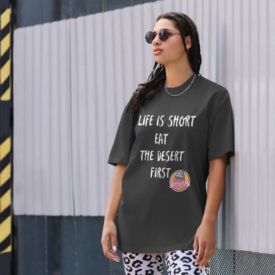 Frosting First Cupcake Oversized Tee product image (8)