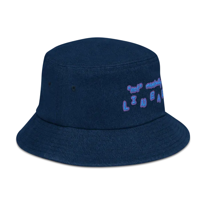 *not* mentally linear (violet) denim bucket hat product image (2)
