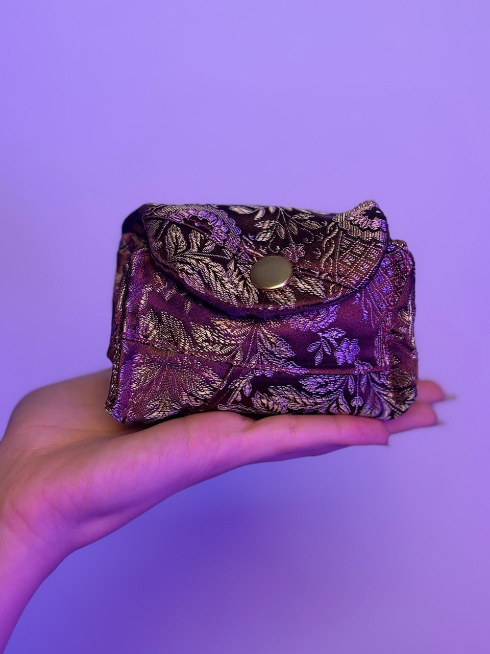 Franken Coin Purse (Floral Coper Gold and Purple) product image (4)