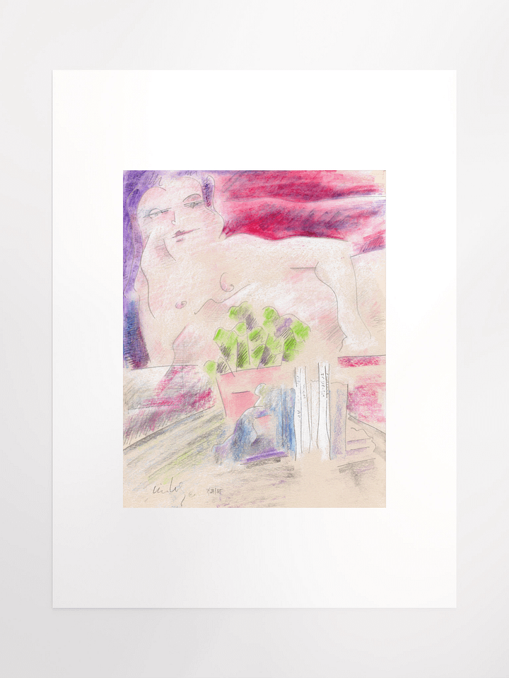Pink Figure w/Books & Flowers: What Made the Boom 7.24.85 print product image (2)