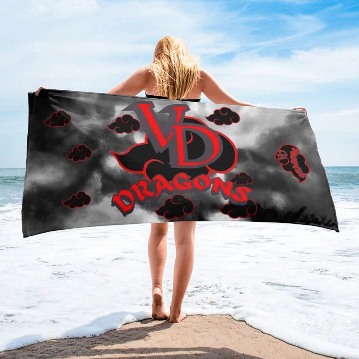 valerian dragons towel (blackXred trim) product image (2)