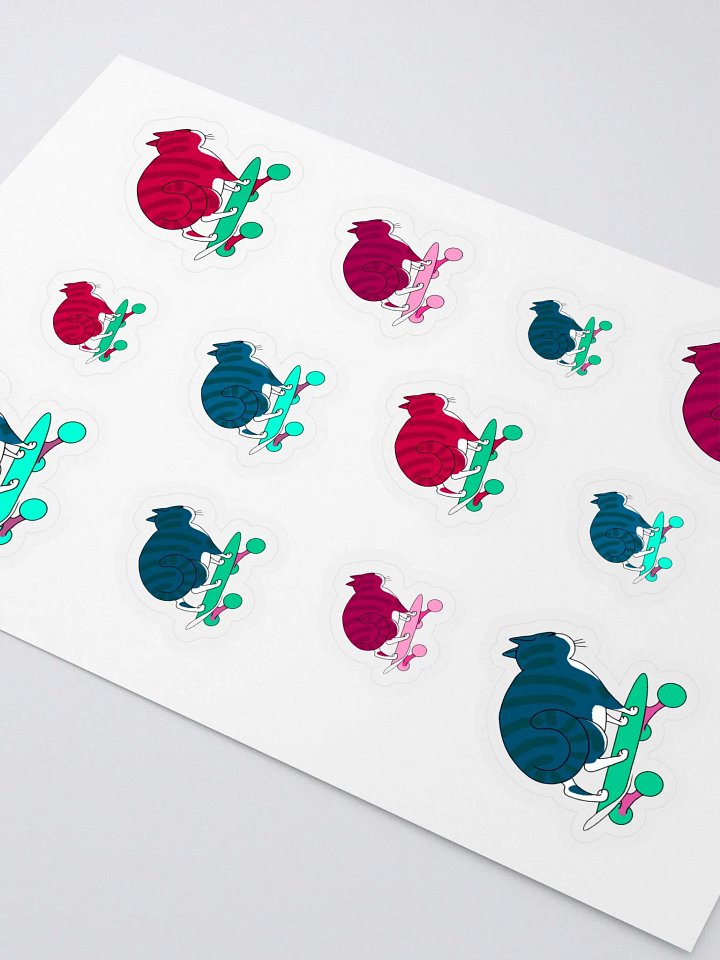 Skater Cats of Various Sizes and Colors Sticker Sheet product image (2)