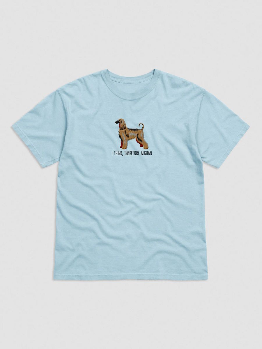 I Think, Therefore Afghan T-Shirt(Embroidered) of an Afghan Hound(Black Mask) product image (33)