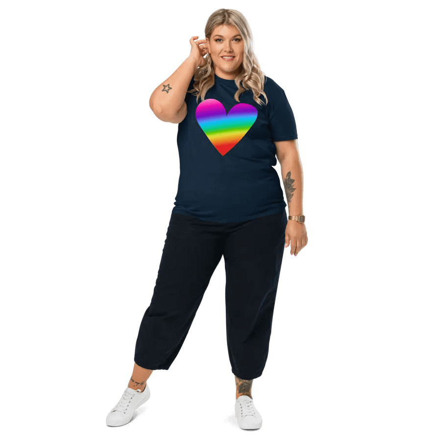 Rainbow Heart Stanley/Stella Organic Cotton T-Shirt product image (170)