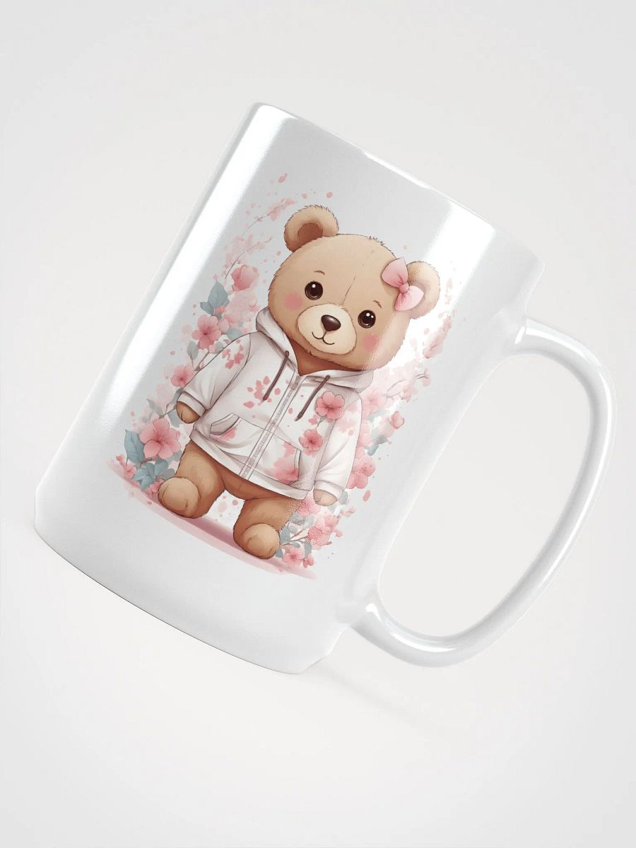 Floral Teddy Bear White Glossy Mug product image (4)