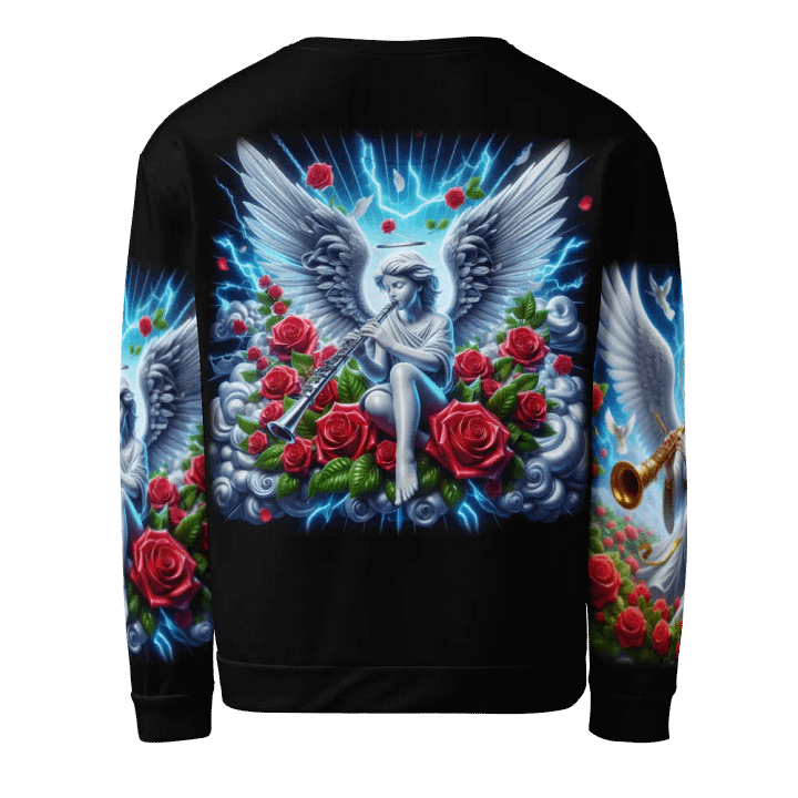 Angels making Music with a Clarinet - All-Over Unisex Sweatshirt #5 product image (2)