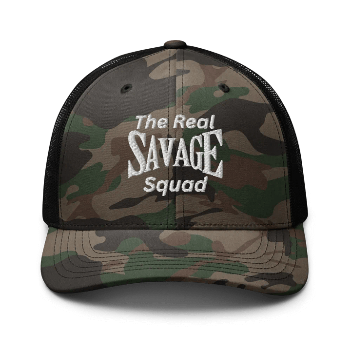 The Real VR Squad Camouflage Trucker Hat product image (1)