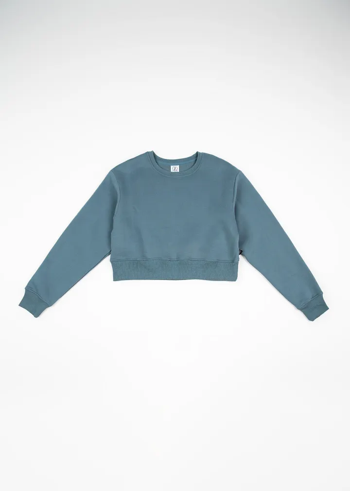 Marine Blue Cropped Crewneck product image (1)