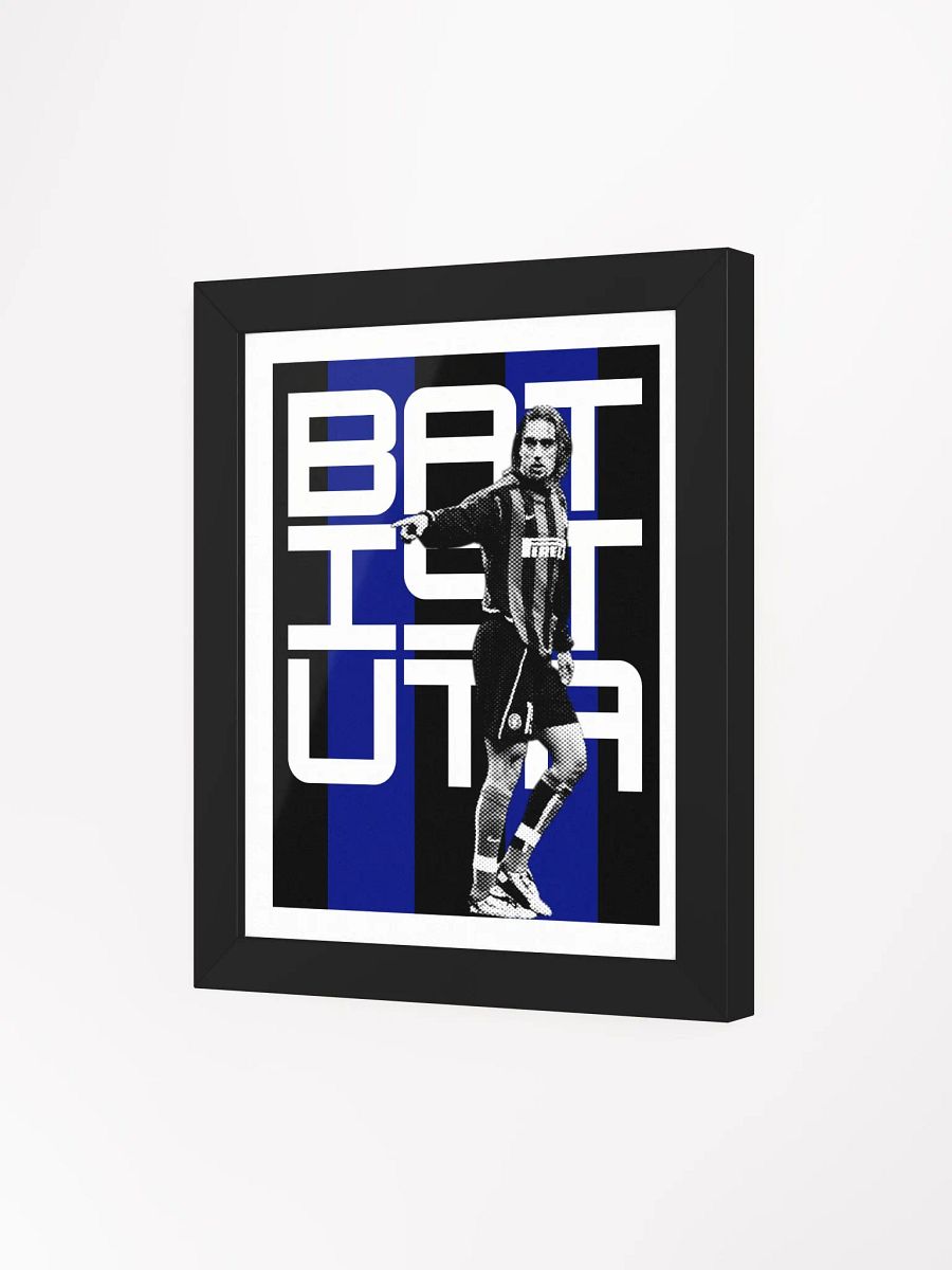 Gabriel Batistuta BW Inter Milan Name Art Framed Print product image (3)