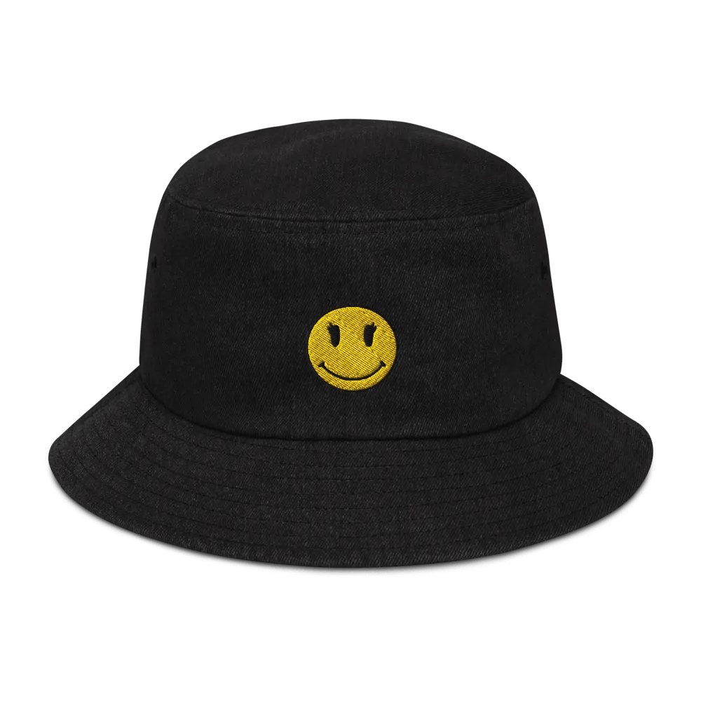 STAY CUTE STAY HAPPY DENIM BUCKET HAT product image (1)