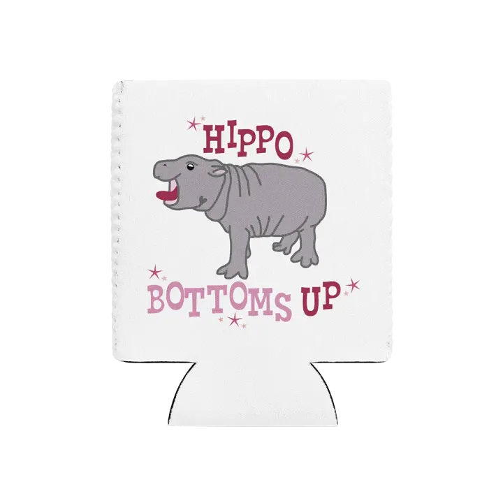Hippo Bottoms Up Coozie | Moo Deng Inspired Merch product image (1)