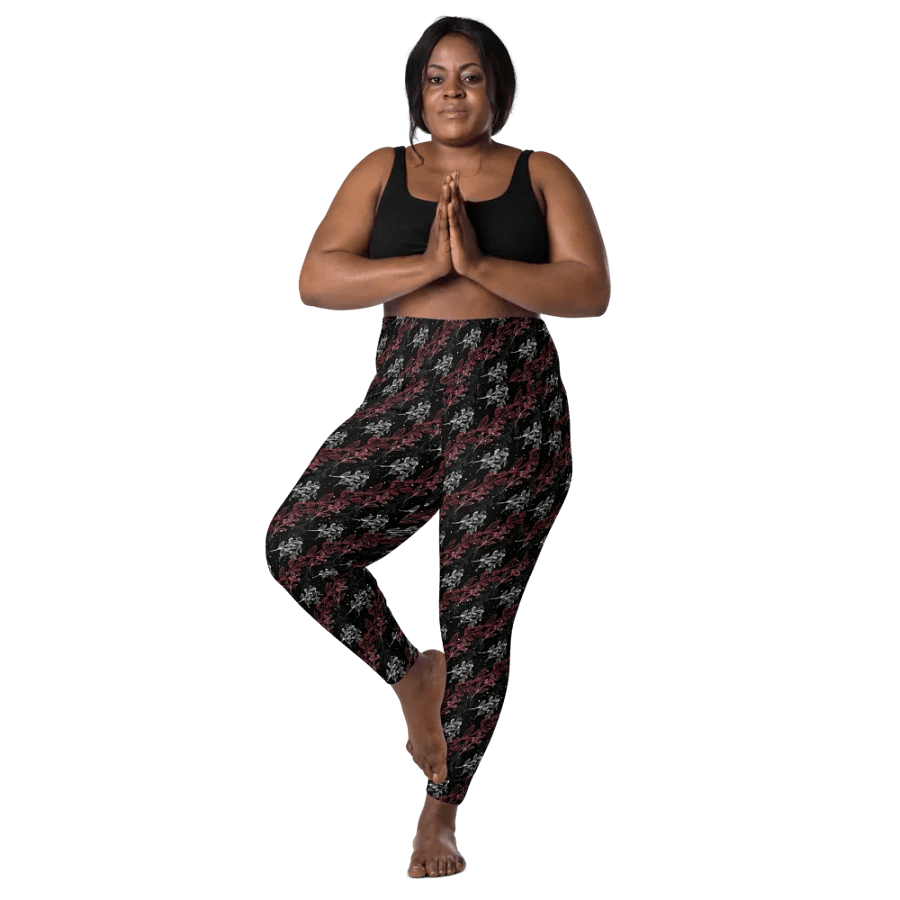 Black All-Over Print Leggings with Pockets product image (11)