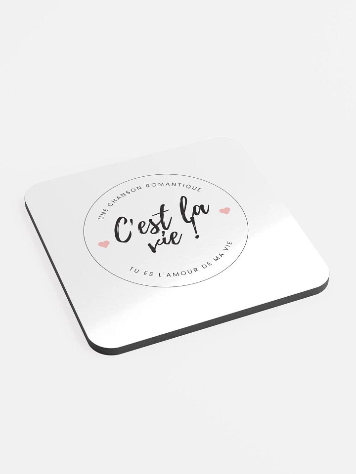 C'est la vie Glossed Cork Coaster product image (2)