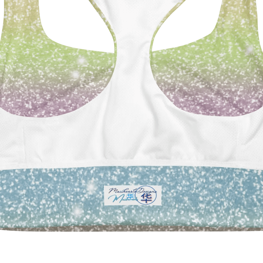 Glitter Unicorn Texture Design Longline Sports Bra - 11 product image (12)