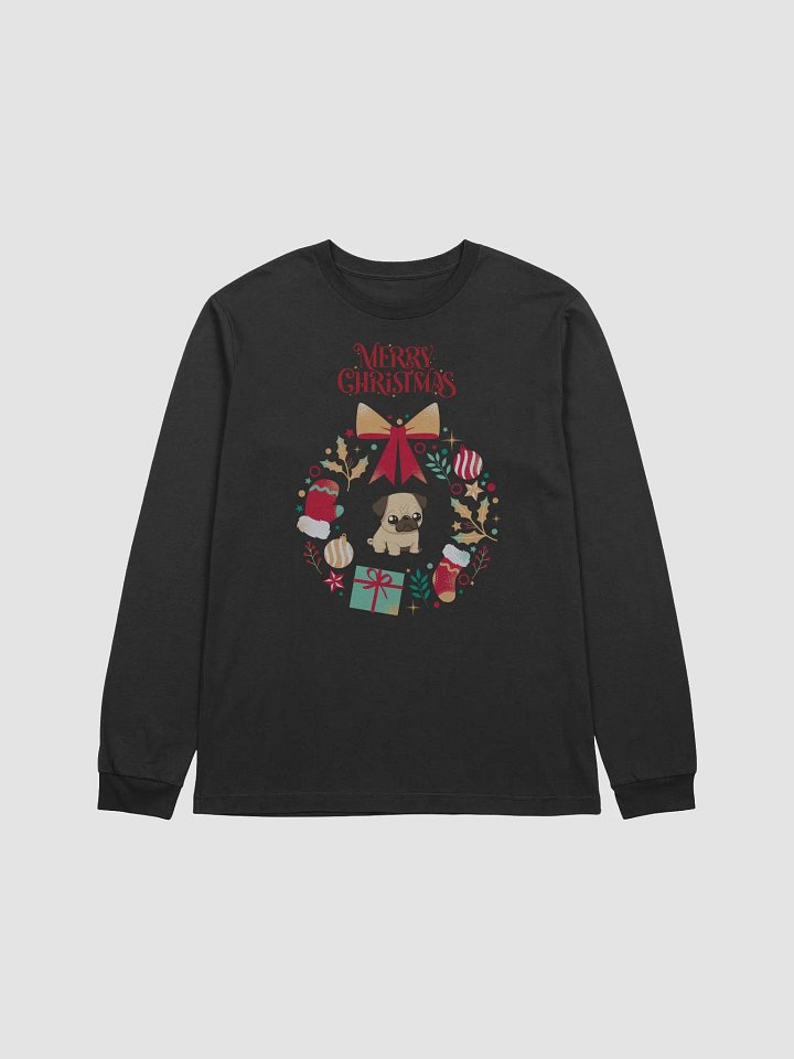 Merry Paws Christmas Pug Long Sleeve Tee product image (2)