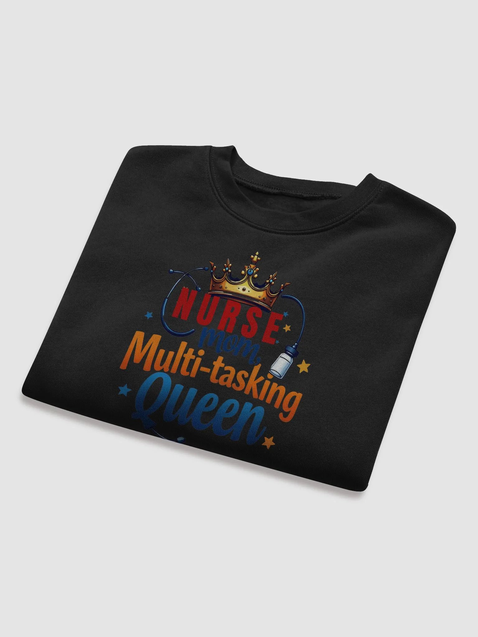 Multi-Tasking Queen ,Nurse mom Crop Sweatshirt product image (32)