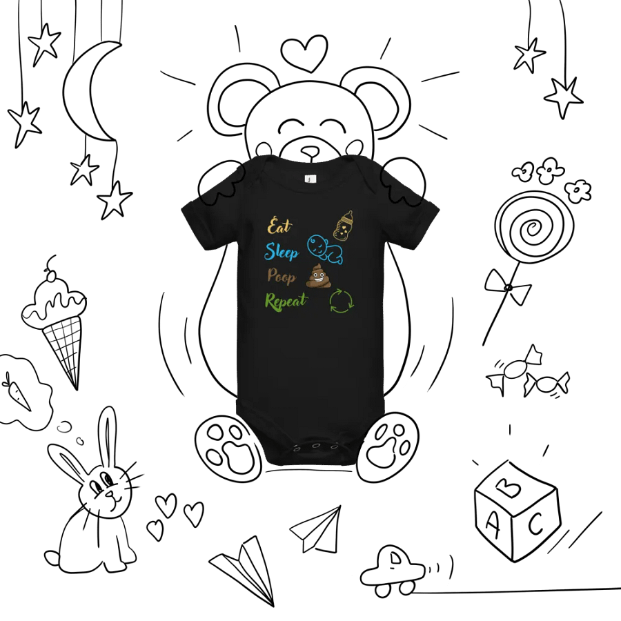 Eat Sleep Poop Repeat Color Baby Onesie product image (10)