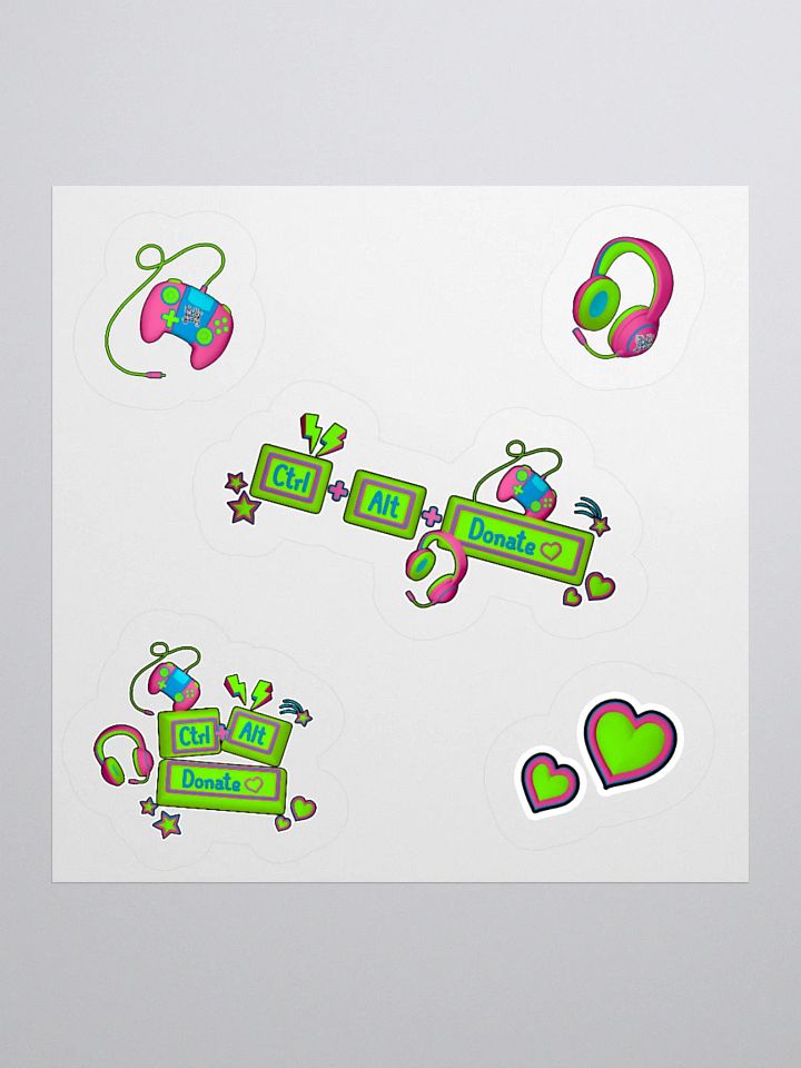 CTRL ALT Donate 2025 - Sticker Pack (Neon Green) product image (2)