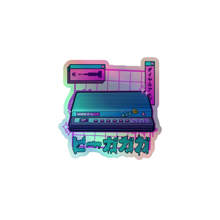 Natsukashii Dial-up Sound Holographic Sticker product image (1)