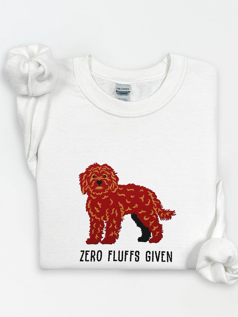 Zero Fluffs Given Sweatshirt (Embroidered) of a Cockapoo(Chocolate) product image (1)
