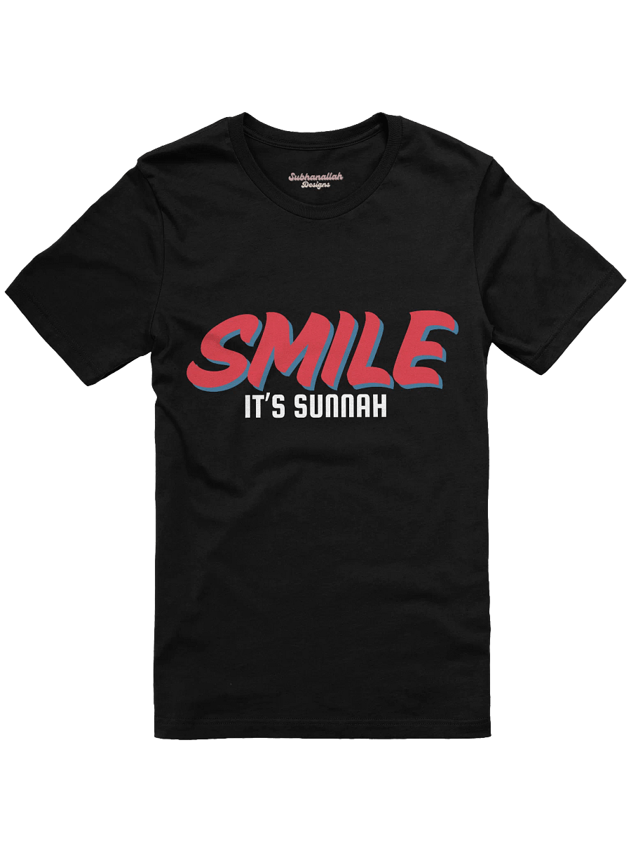 Dark "Smile It's Sunnah" T-Shirt in Vivid Red product image (7)