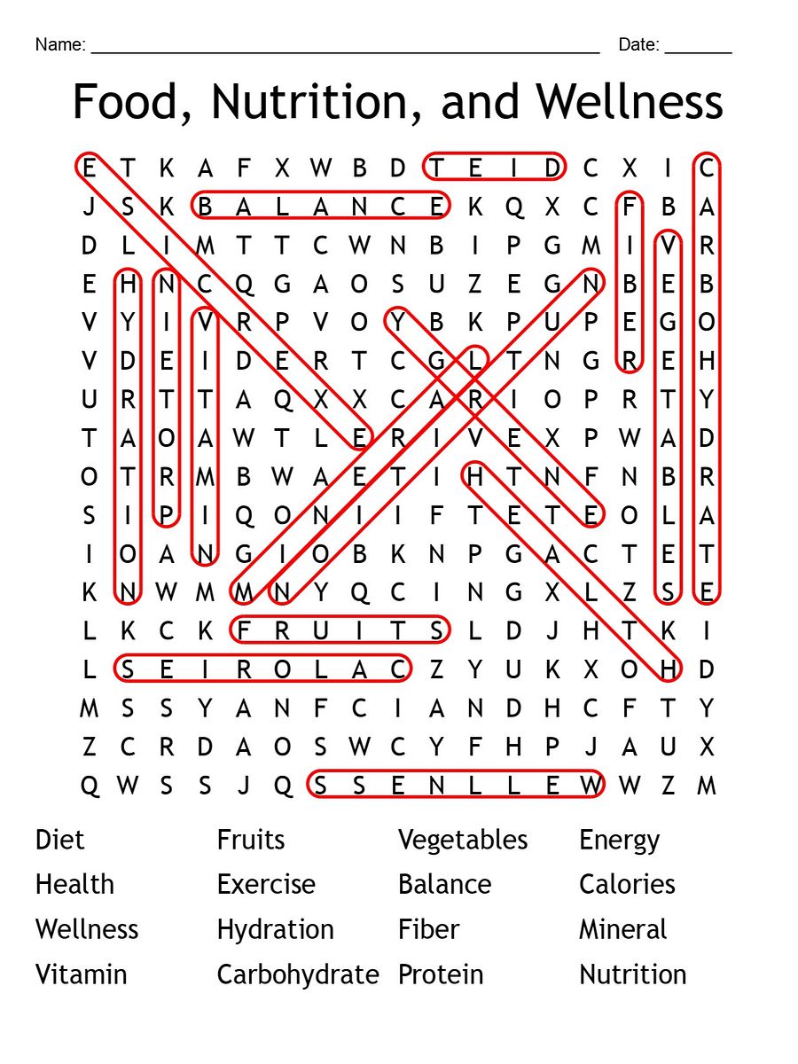 Food, Nutrition, and Wellness Word Search Puzzle product image (2)