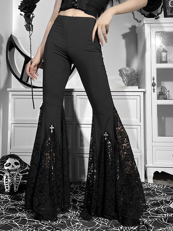 Women's Solid Color Slim Slim High Waist Flared Pants product image (1)