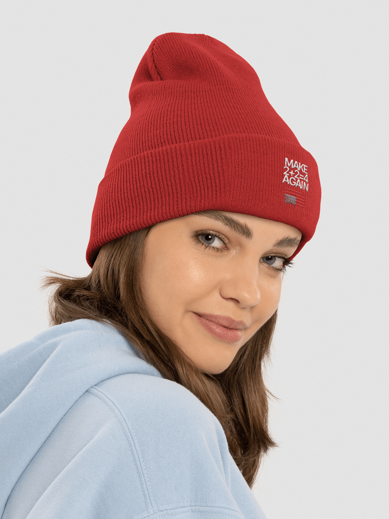 Make 2 + 2 = 4 Again Beanie | R E D product image (4)