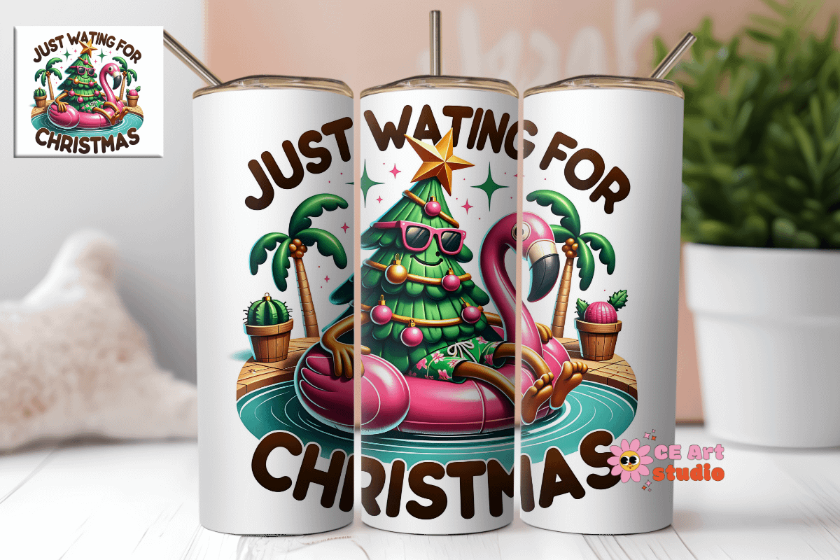 Just Waiting For Christmas Tumbler Wrap PNG product image (1)