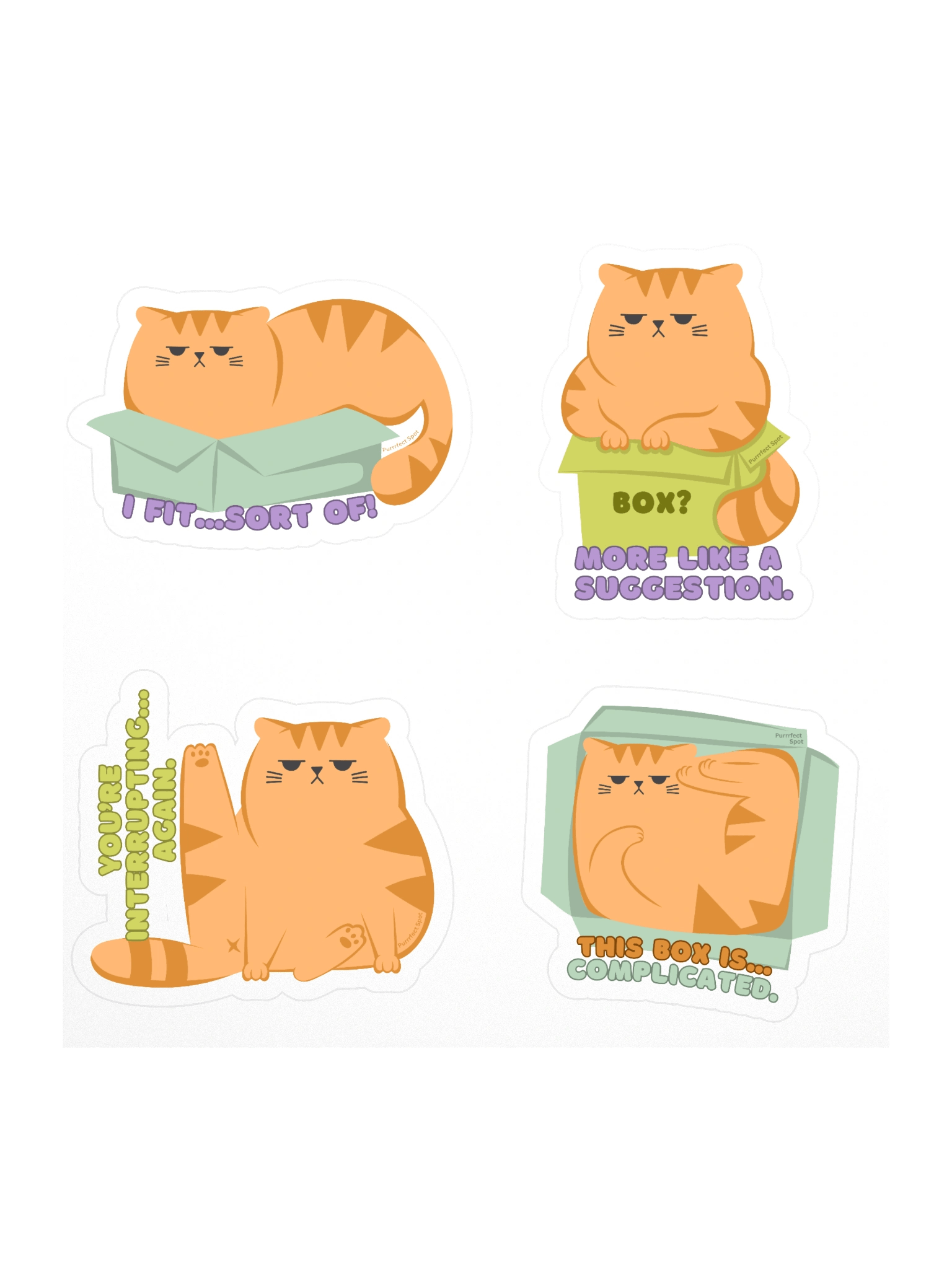 Comical Orange Cat Sticker Set product image (1)