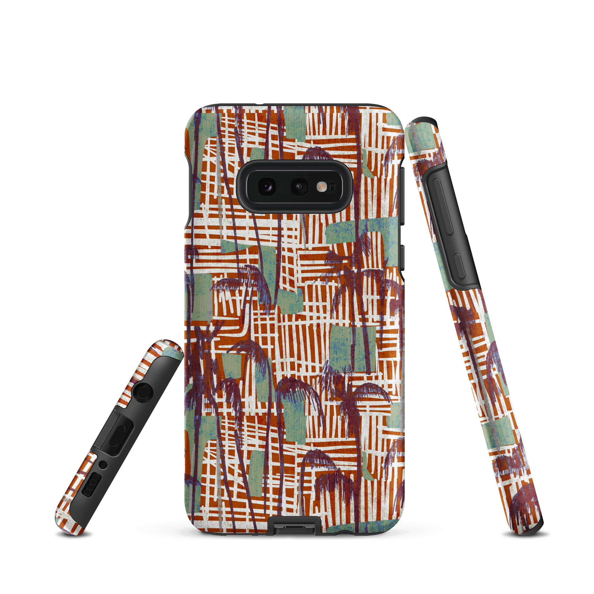 Tropical Palm Grid Samsung® Tough Case in Sienna product image (2)