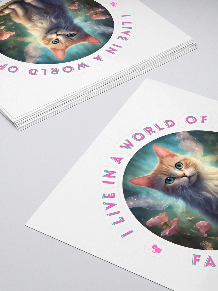I Live in a World of Fantastical Creatures Kitten Stickers product image (12)
