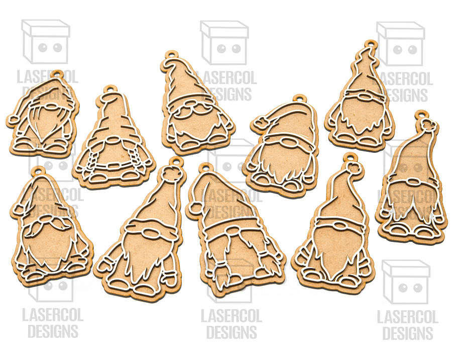 Gingerbread Gnomes Christmas Ornaments (10 Styles) - Laser Cut Files product image (3)