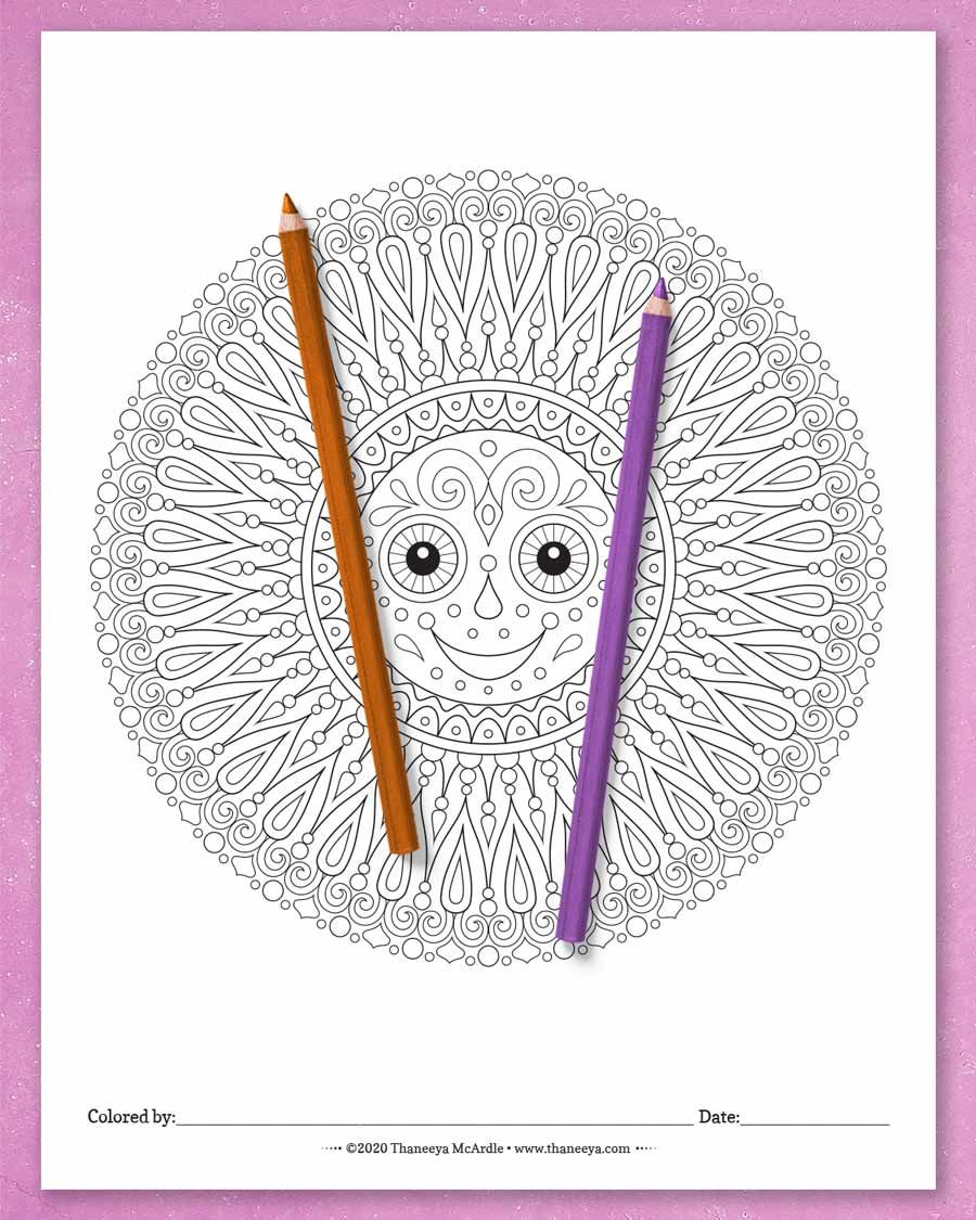 Sun Mandala Coloring Pages product image (11)