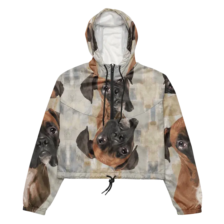 Boxer Face Patterned Women's Windbreaker product image (2)